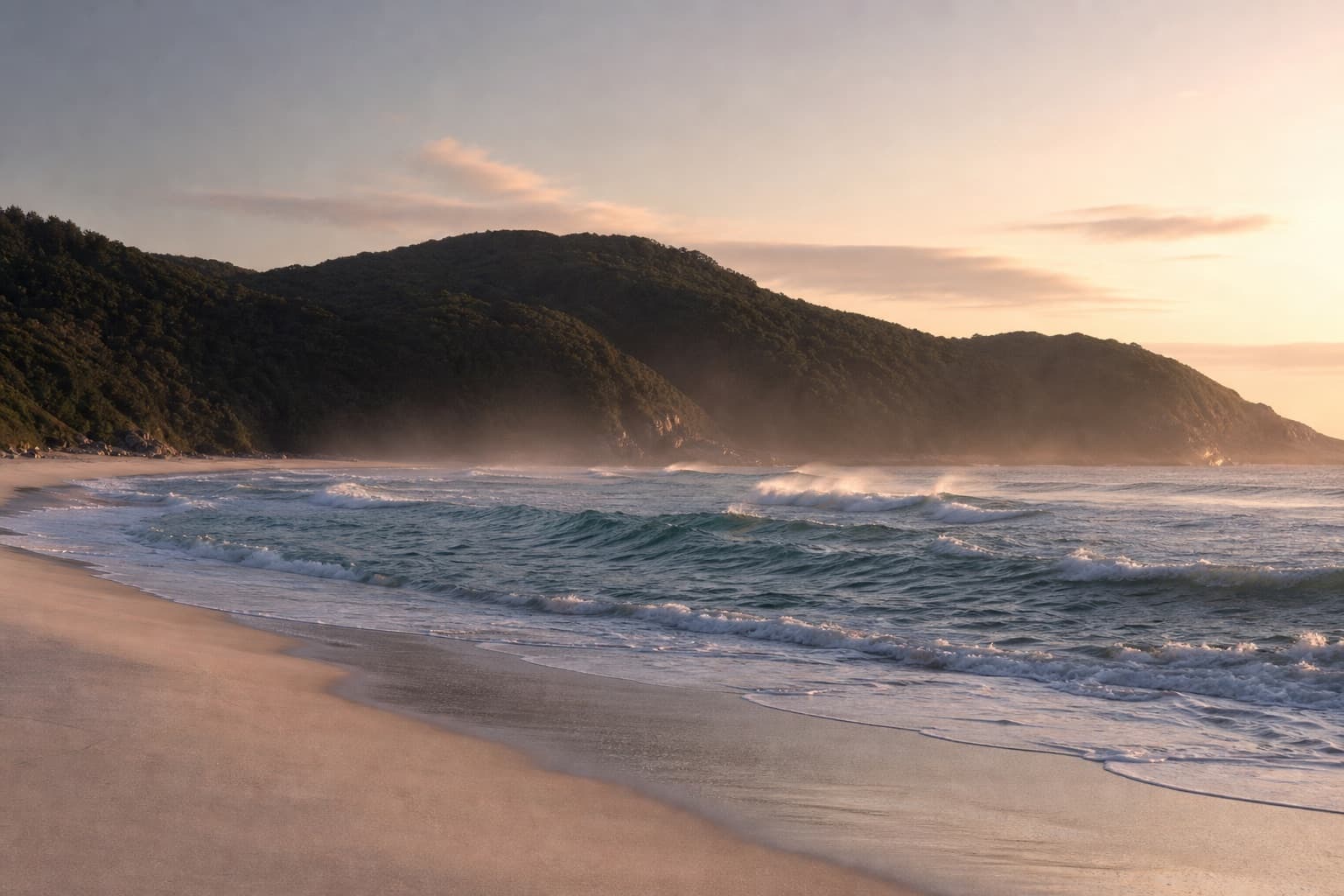 The surf, a few minutes downhill