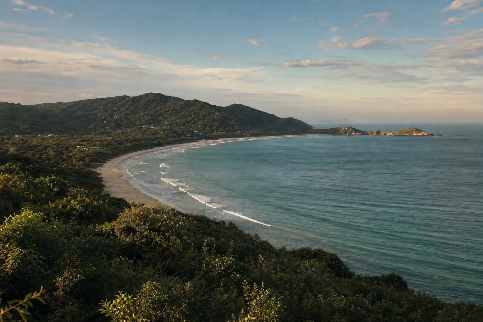 The crescent bay from the morros