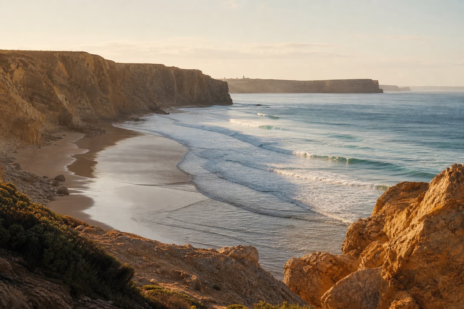Wild Atlantic surf near Sagres