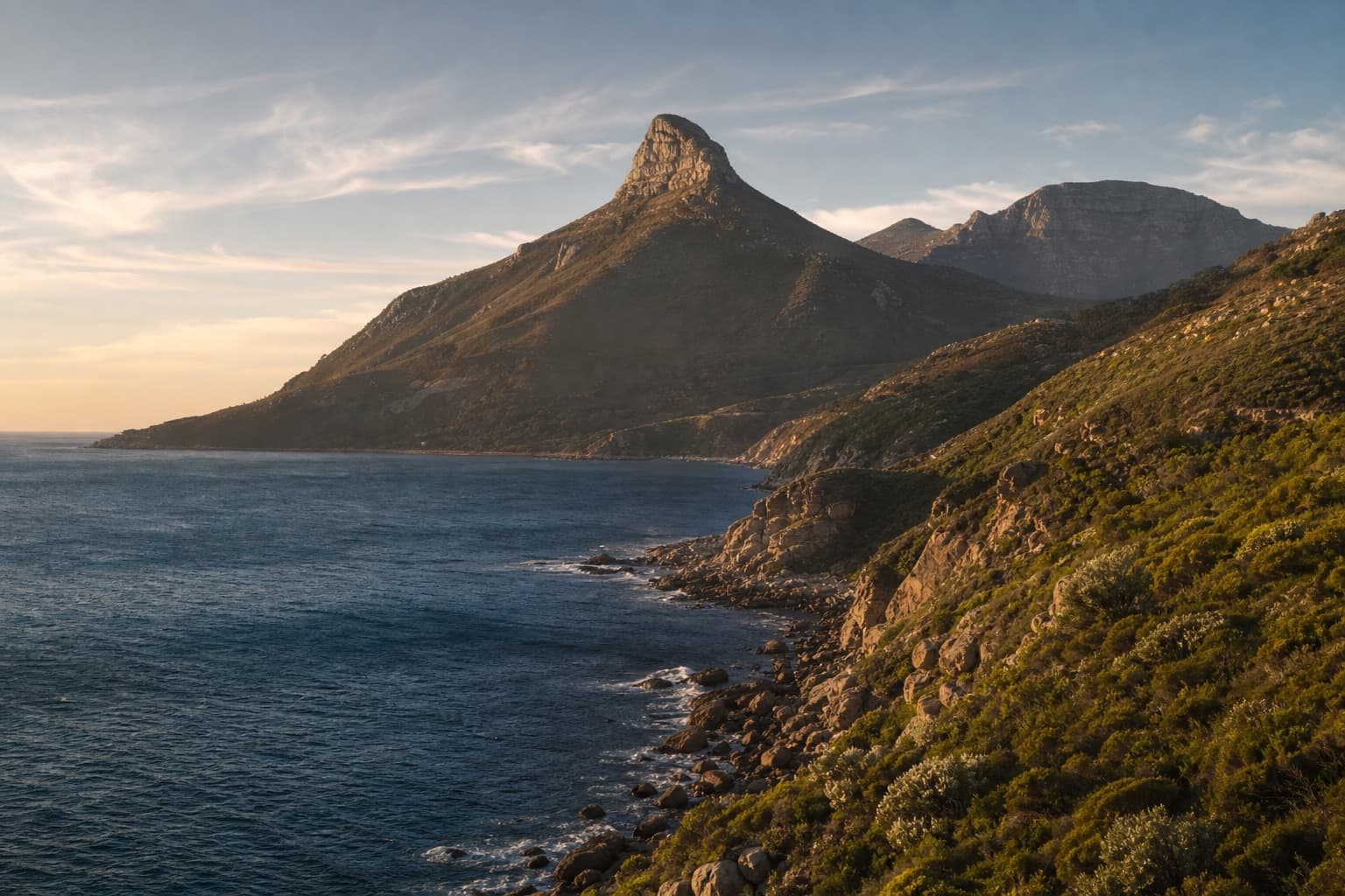 The Hout Bay seaboard, under the mountains